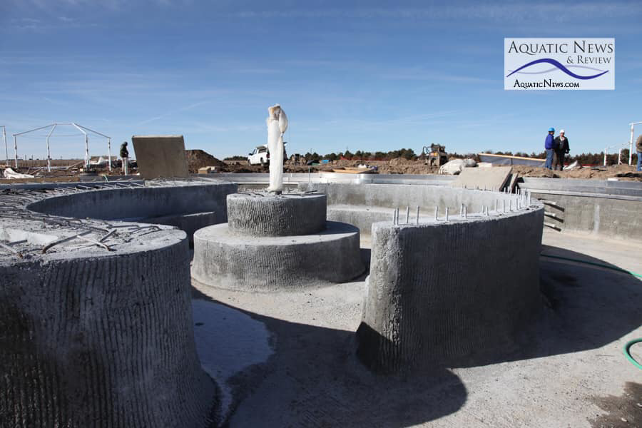 A large pool under construction, showing the concrete shell and rebar, demonstrating work by ACL Consultant in Edmond, OK