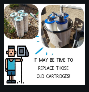 Old and new pool filter cartridges for replacement services by Dave Rubinson Pools in Las Vegas, NV.