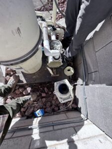 A residential pool pump and filter system, representing the equipment maintenance services offered by Aloha Pool Cleaning LLC in Las Vegas, NV.