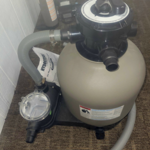 A complete pool sand filter and pump system from Pool Queen in Fairmont, WV.