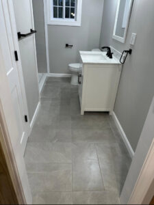 A pristine and well-maintained bathroom, showcasing the high-quality cleaning service provided by Mary's Sparkling Cleaning in Fall River, MA.