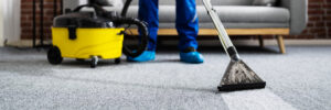 A professional performing carpet cleaning, a service offered by Five Stars Cleaning Services in West Valley City, UT.