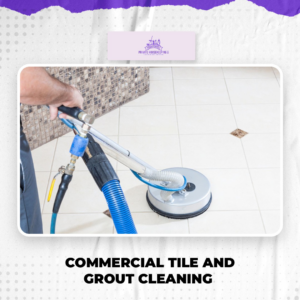 A professional using a tile and grout cleaning machine, offered by Hightower Private Housekeeping in Henderson, NV.