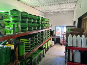 SERVPRO North Kenosha's warehouse storing numerous air movers and water damage restoration equipment in Kenosha, WI.