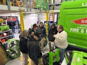 SERVPRO of Barre, Montpelier team members training with water damage restoration equipment in Barre, VT.