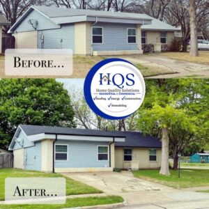 Before and after view of a house with new siding installed by Home Quality Solutions,LLC in Old Orchard Beach, ME