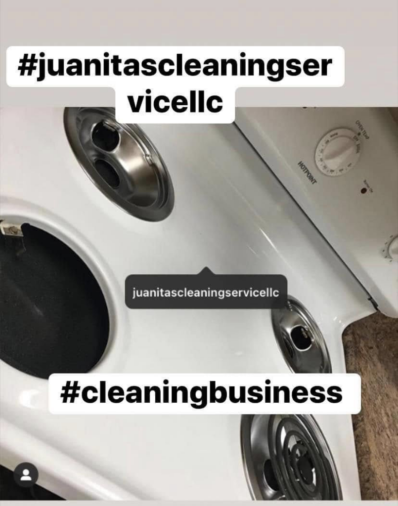 A sparkling clean stove top after professional cleaning by Juanita's Cleaning Services LLC in Gulfport, MS.