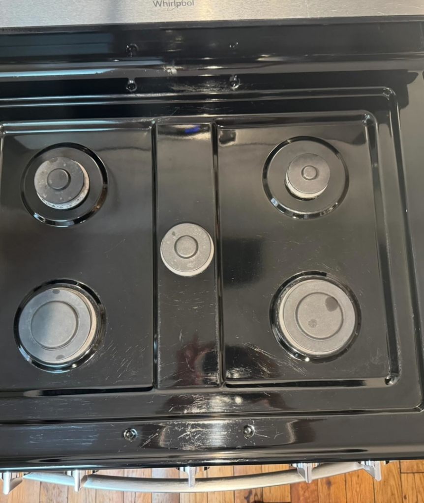 A sparkling clean stovetop after professional cleaning by Prime Cleaners LLC in Kansas City, MO.