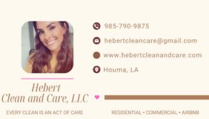 A spotless bathroom sink and mirror with neatly folded towels, demonstrating the thorough cleaning by Hebert Clean and Care, LLC in Houma, LA.