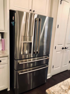 A spotless stainless steel refrigerator, professionally cleaned by Carolina Clean SC, LLC in Rock Hill, SC.
