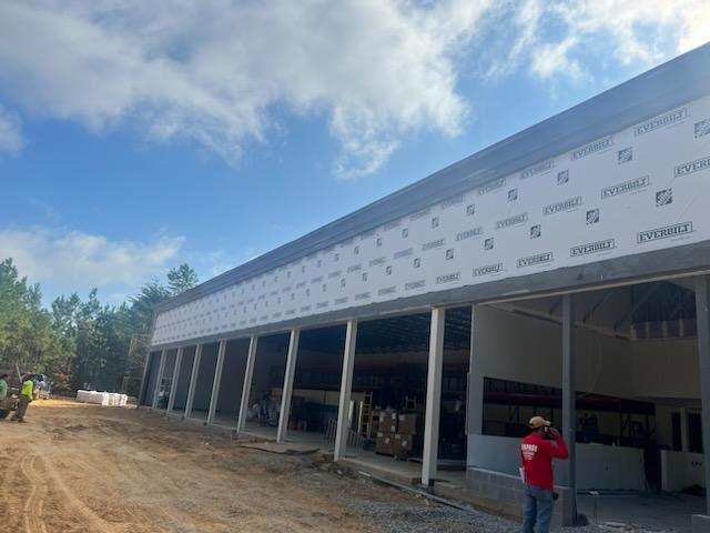 Stucco and EIFS siding installation in progress on a commercial building by Eastern Stucco Restorations in Rock Hill, SC.