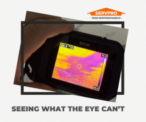 A thermal imaging camera used for detecting hidden moisture during water damage assessment by Servpro of Athens, GA.