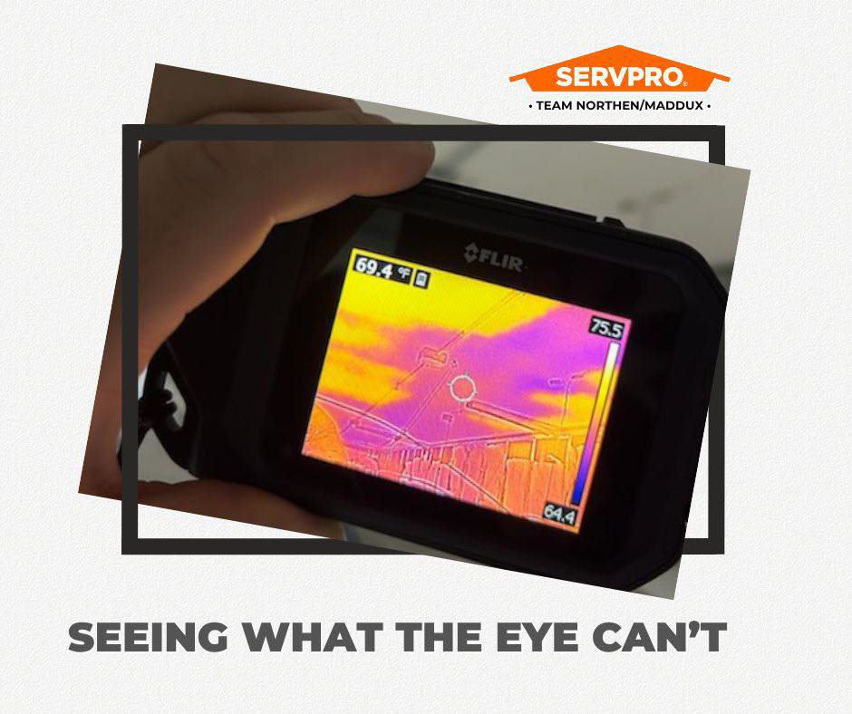 A thermal imaging camera used for detecting hidden moisture during water damage assessment by Servpro of Athens, GA.
