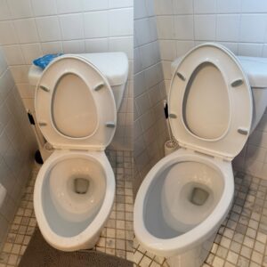 A sparkling clean toilet bowl after thorough cleaning by GentleNest Home Cleaning in Livonia, MI.