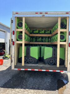 A SERVPRO trailer loaded with professional water damage restoration equipment in Owensboro, KY.