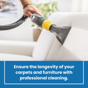 Professional upholstery cleaning being performed on a white sofa by SRS Cleaning in Anaheim, CA.