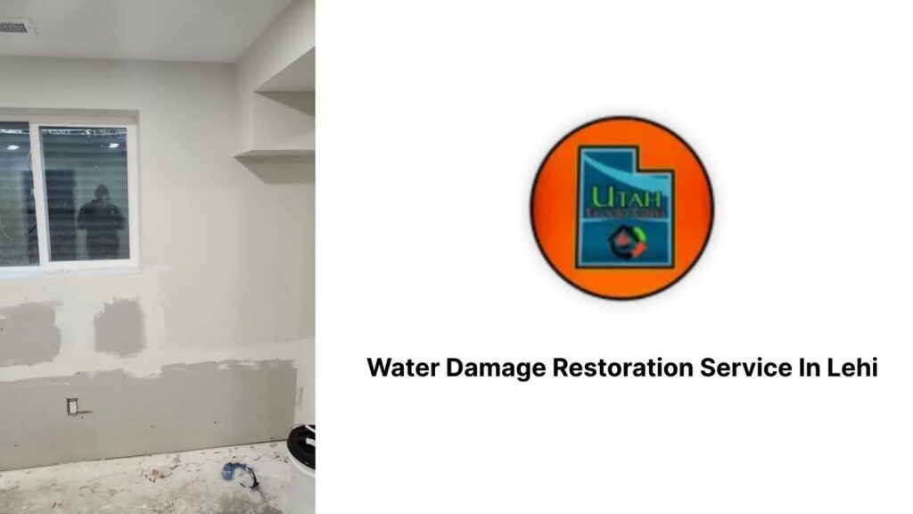 A room with repaired walls and an air mover, indicating ongoing water damage restoration by Utah Flood Guys in Sandy, UT.