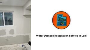 A room with repaired walls and an air mover, indicating ongoing water damage restoration by Utah Flood Guys in Sandy, UT.