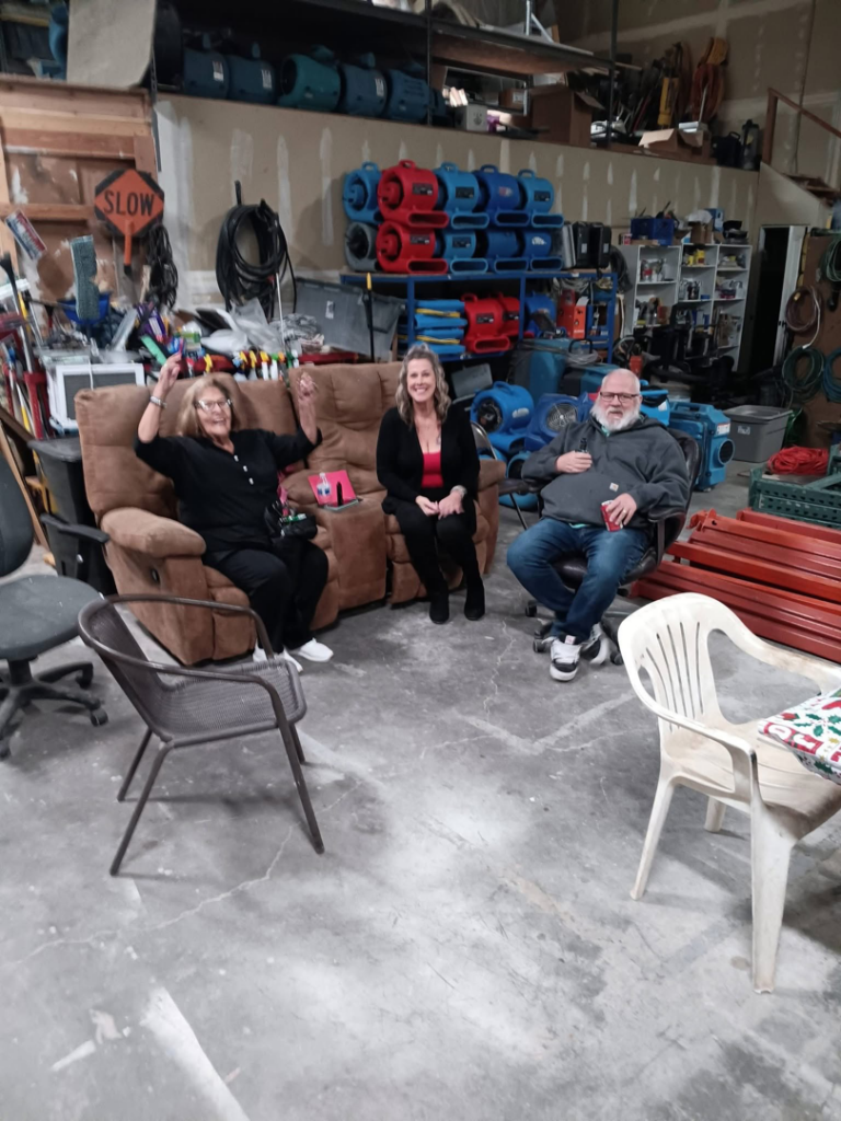 Industrial water damage restoration equipment, including air movers and dehumidifiers, at Advanced Cleaning & Restoration of Twin Falls, ID.
