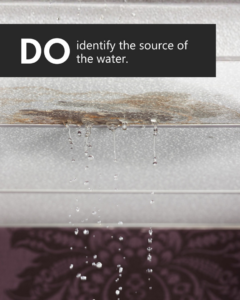 Water dripping from a ceiling, indicating a leak that needs identifying by a water damage specialist like PatchMaster Central Connecticut in Bristol, CT.