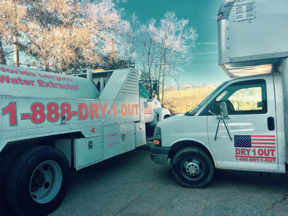 Two water extractor trucks, part of the fleet for San jose water damage, ready for service in San Jose, CA